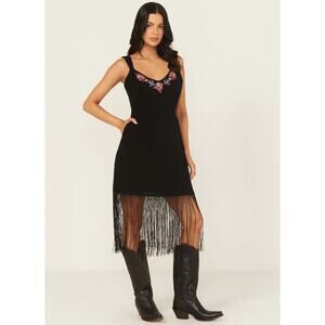 Idyllwind Womens Brixworth Fringe Festival Mini Dress Plus Size XXXL Embroidered